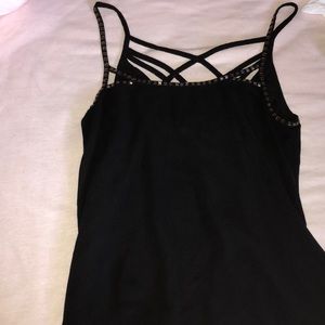 Black and gold flowy tank top